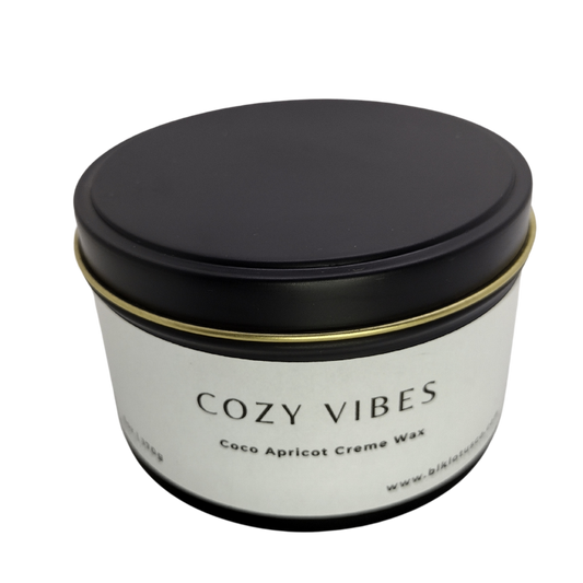 BLK Lotus Co Luxury Cozy Vibes Candle – 6 oz Coco Apricot Crème Wax with Crackling Wooden Wick