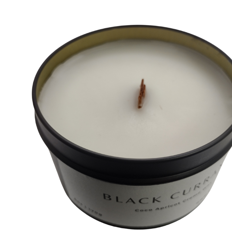 BLK Lotus Co Luxury Black Currant Candle – 6 oz Coco Apricot Crème Wax with Crackling Wooden Wick