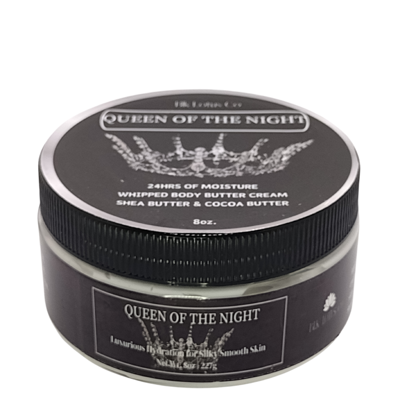 BLK Lotus Co Luxury Queen of the Night Whipped Body Butter Cream – 24-Hour Hydration with Shea & Cocoa Butter