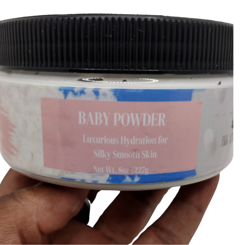 BLK Lotus Co Luxury Baby Powder Scented Whipped Body Butter Cream – 24-Hour Hydration with Shea & Cocoa Butte