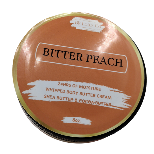 BLK Lotus Co Luxury Bitter Peach Whipped Body Butter Cream – 24-Hour Hydration with Shea & Cocoa Butter