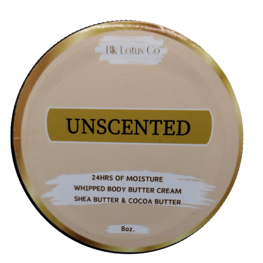 BLK Lotus Co Luxury Unscented Whipped Body Butter Cream for Sensitive Skin – 24-Hour Hydration with Shea & Cocoa Butter