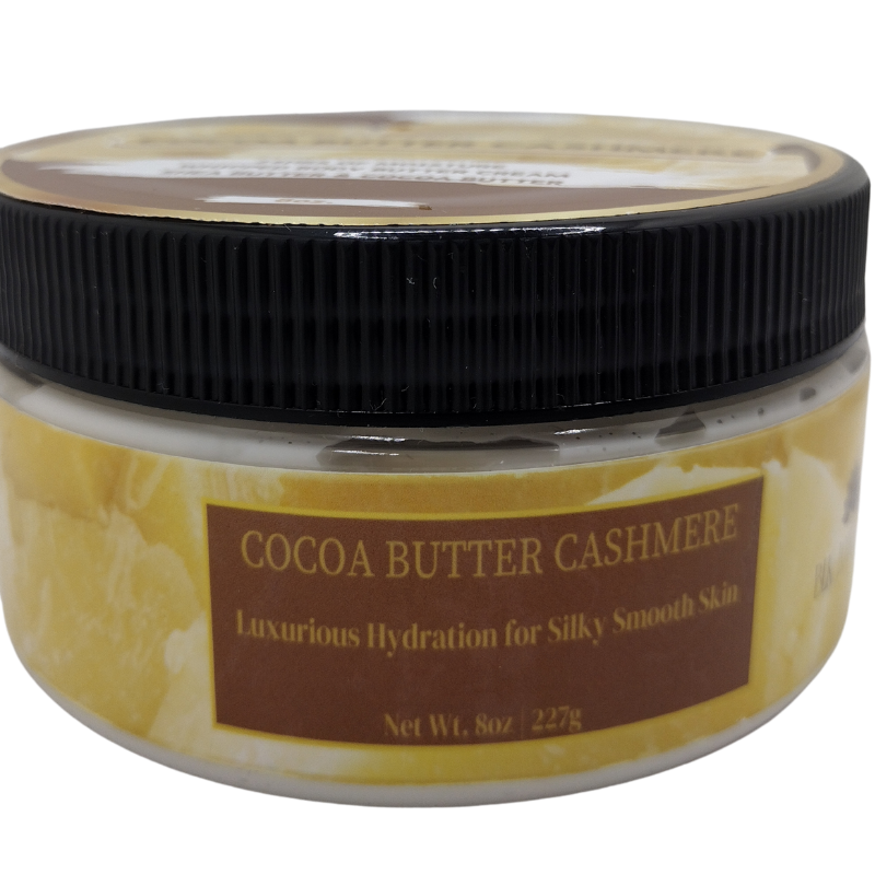 BLK Lotus Co Cocoa Butter Cashmere Whipped Body Butter Cream – 24-Hour Hydration with Shea & Cocoa Butter