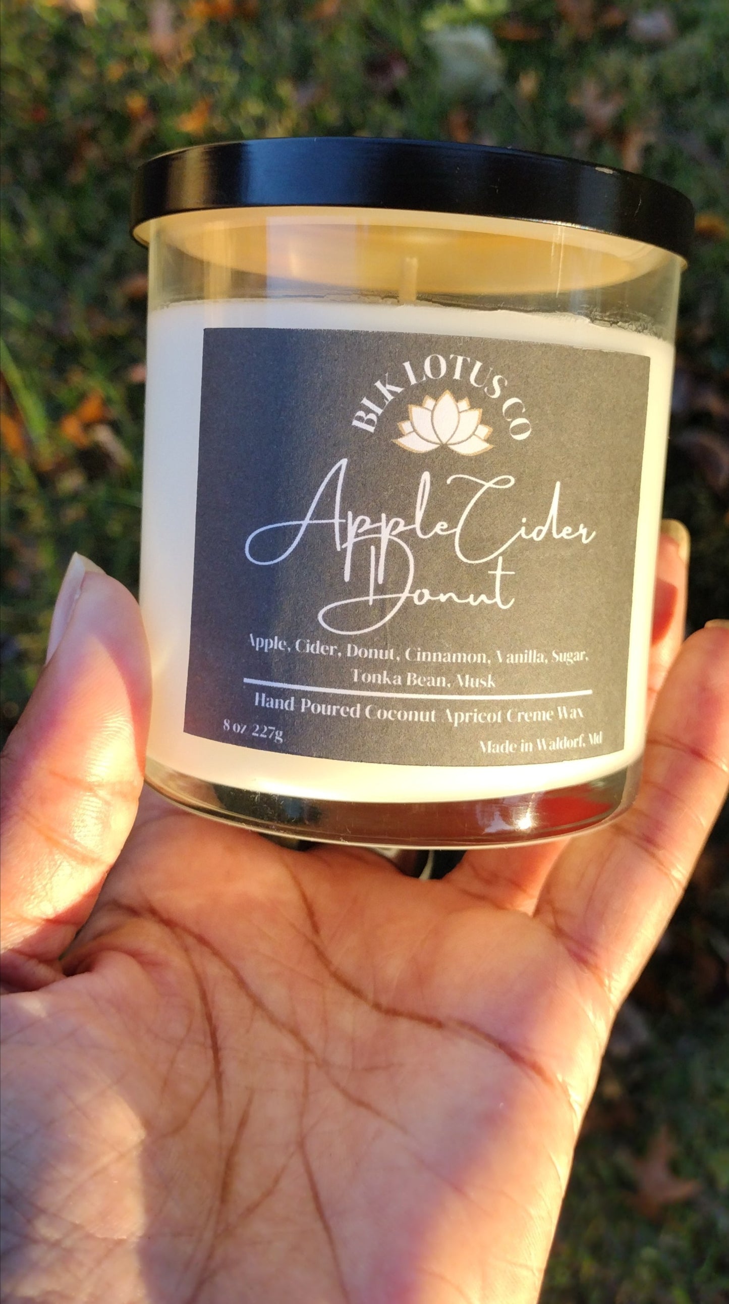 Autumn Delight: 8oz Hand-Poured Apple Cider Donut Luxury Candle