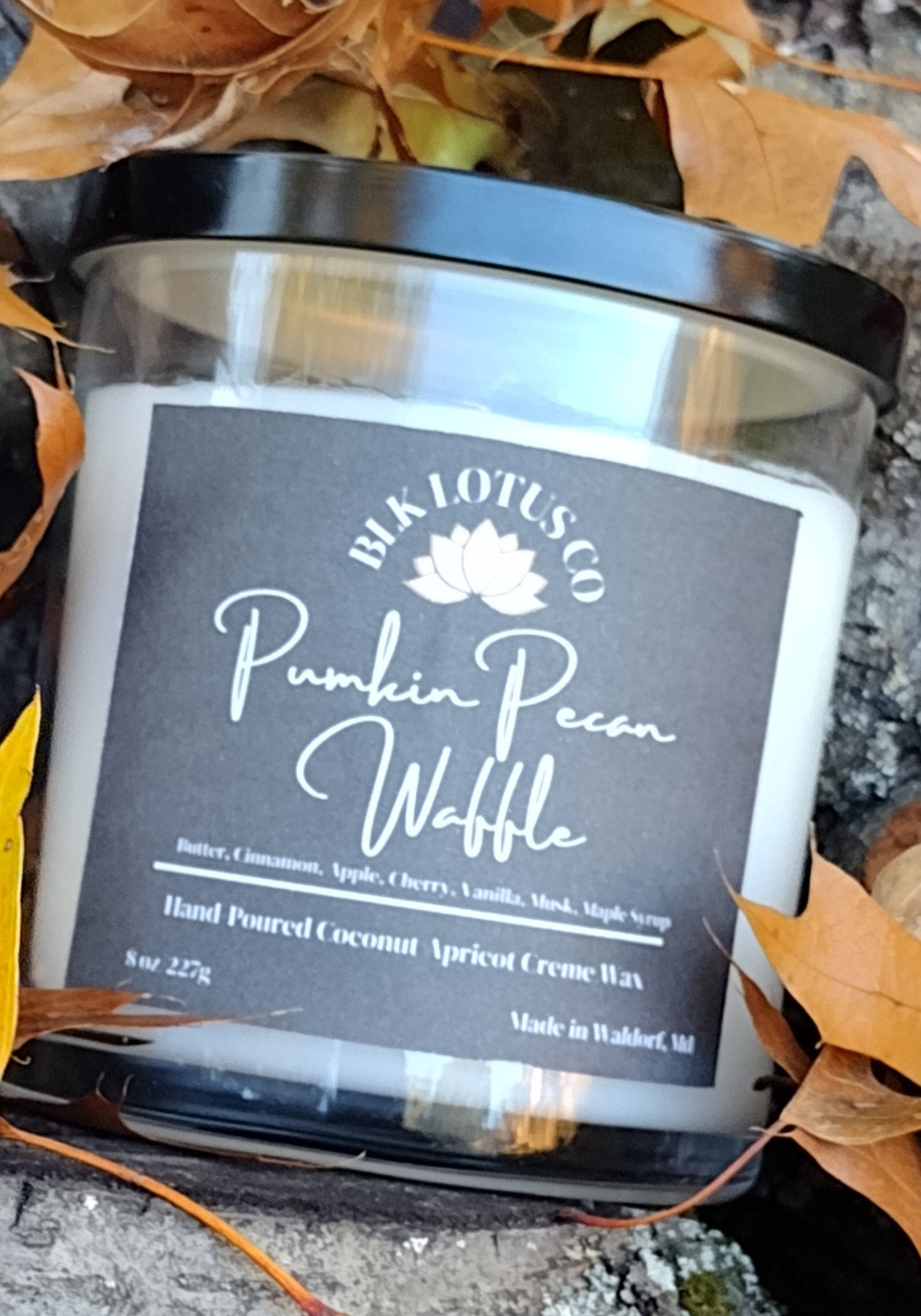 Blk Lotus Co 8oz Pumpkin Pecan Waffle Delight: Hand-Poured Luxury Candle