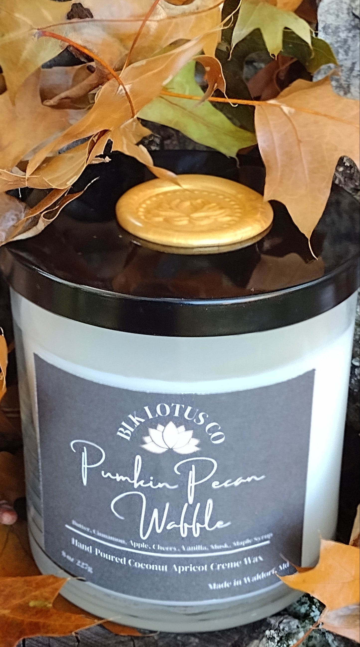 Blk Lotus Co 8oz Pumpkin Pecan Waffle Delight: Hand-Poured Luxury Candle