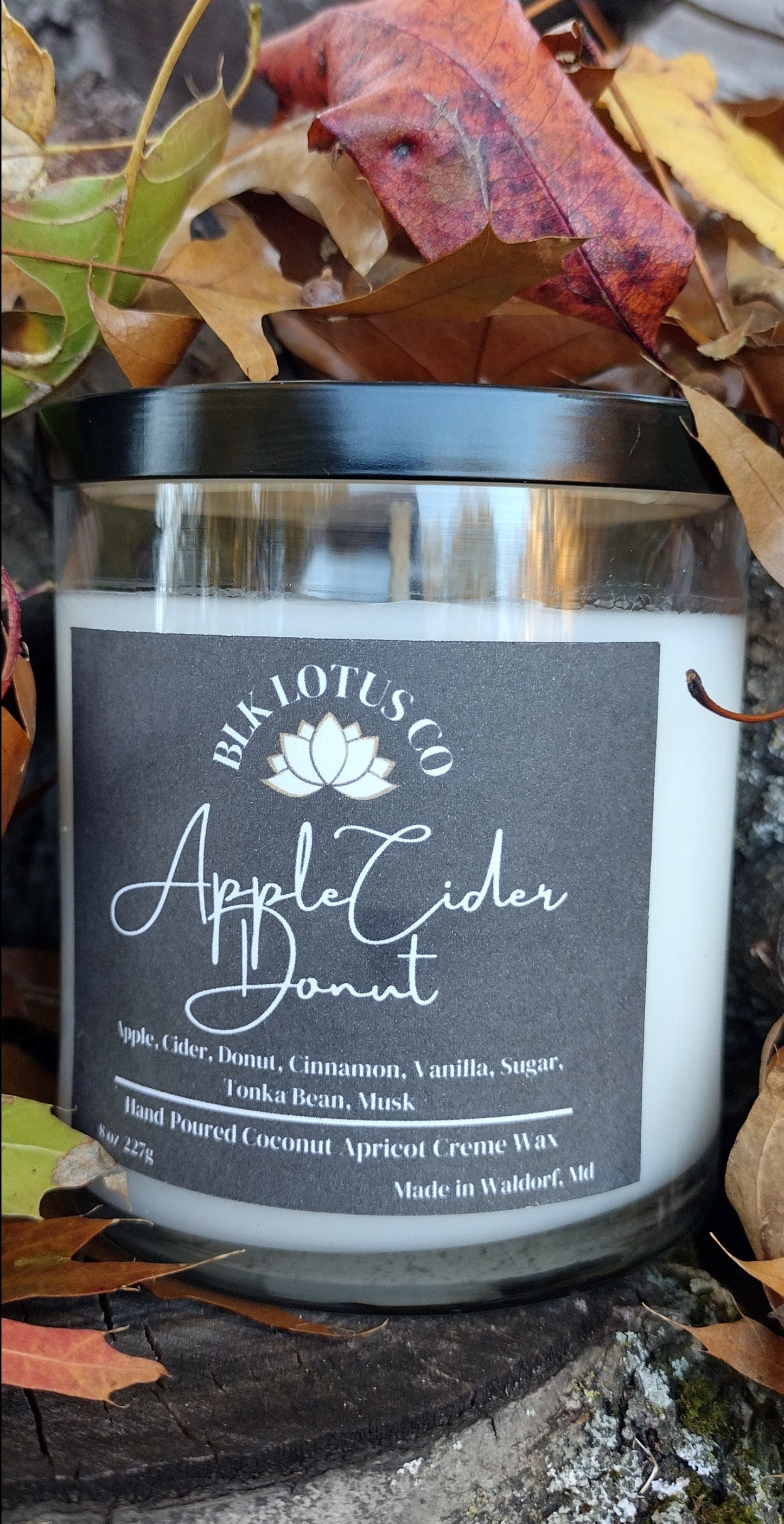 Autumn Delight: 8oz Hand-Poured Apple Cider Donut Luxury Candle