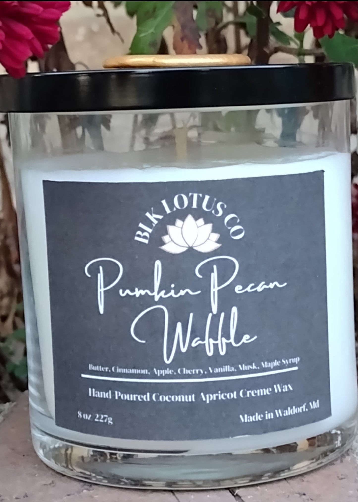 Blk Lotus Co 8oz Pumpkin Pecan Waffle Delight: Hand-Poured Luxury Candle