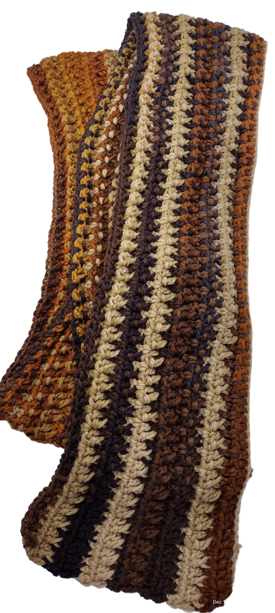 Blk Lotus Co Earth-Tone Crochet Beanie and Long Scarf Set Premium Acrylic Yarn Multi - Brown Tones Unisex Set